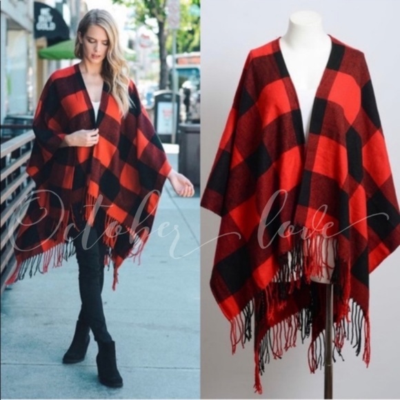 Plaid Poncho - Picture 1 of 3